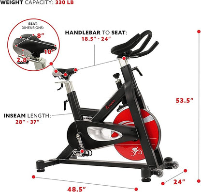 Sunny Health & Fitness Evolution Pro Magnetic Belt Drive Indoor Exercise Cycling Bike