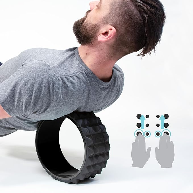 Chirp Wheel XR 3P Foam Roller Set - 10” Acupressure, 6” Knot-Kneading Thumb, and 4” Neck & Headache Tension Relief | Foam Roller for Back and Neck Pain and for Physical Therapy and Exercise | Black