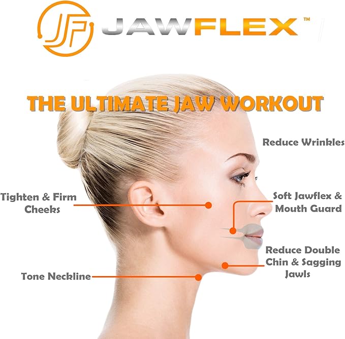 Jawline Exerciser & Jaw Exerciser for Women & Men - Device & Tool for TMJ, Jaw & Face Exercises for Facial Fitness to Strengthen Facial Muscles, Remove a Double Chin & Facial Toning - Blue