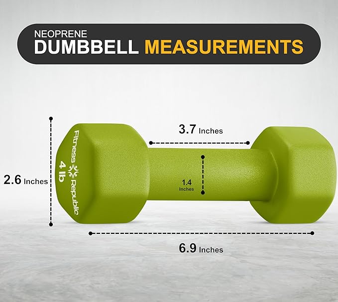 Neoprene Dumbbell Set of 2, Non-Slip, Hex Shape, Free Weights Set for Muscle Toning, Strength Building, Weight Loss - Portable Weights for Home Gym Hand Weight