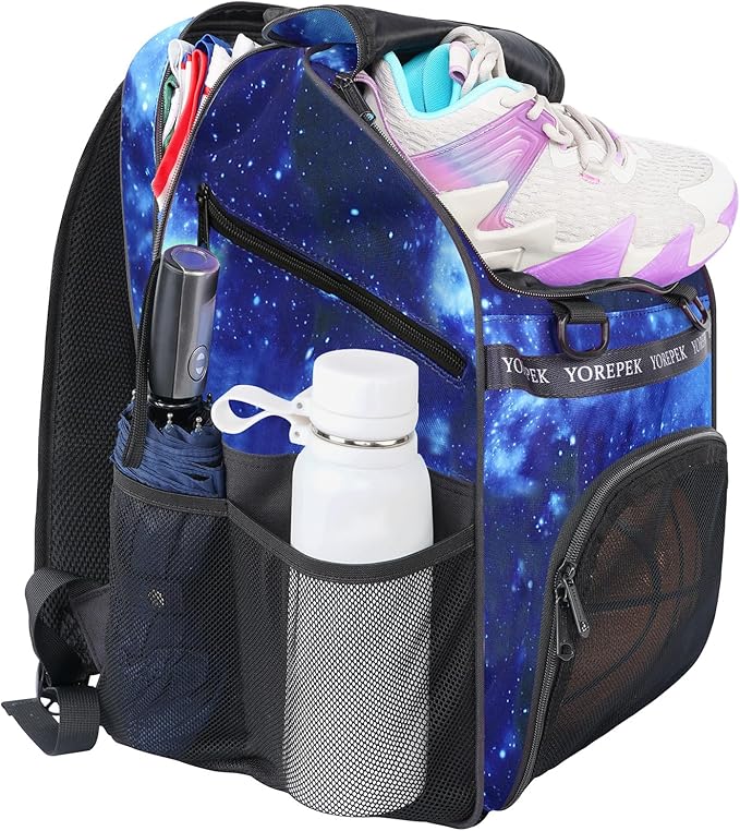 YOREPEK Basketball Bag, Large Basketball Backpack with Shoe Compartment and Ball Holder for daughter son, Water Resistant Soccer Bag for Sport Training Equipment Fits Volleyball Football Gym