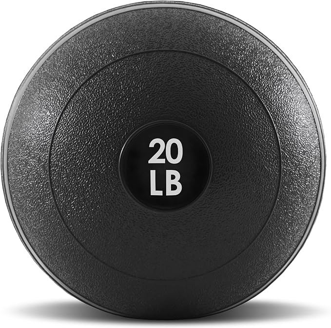 ProsourceFit Slam Medicine Balls 5, 10, 15, 20, 25, 30, 50lbs Smooth and Tread Textured Grip Dead Weight Balls for Strength and Conditioning Exercises, Cardio and Core Workouts