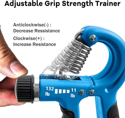 FLYFE Grip Strength Trainer, Plastic, 2 Pack / 5 Pack, 11-132 lbs, Forearm Strengthener, Hand Squeezer Adjustable Resistance, Hand Grip Strengthener for Muscle Building and Injury Recovery