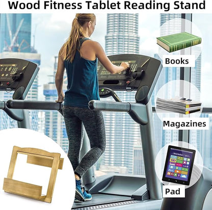 Dicunoy Treadmill Tablet Holder, Thick Wood Fitness Tablet Reading Stand for Books, IPAD, Phone, Laptop, Magazines, eReader, Fits on Stationary Bikes, Home Office Gym Exercise Equipment