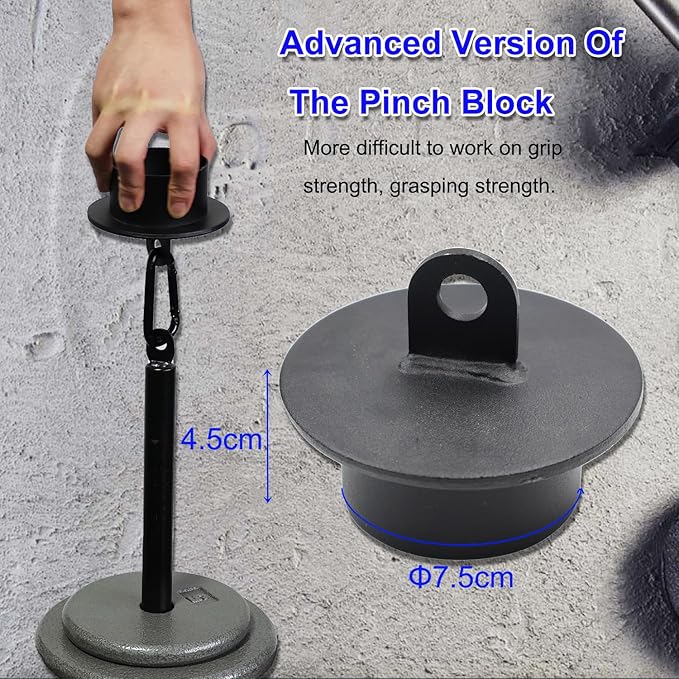 Metal Pinch Block Grip Set with Loading Pin, Pinch Block Grip Workout Rock Climbing Power Grips Forearm Finger Exerciser Strength Training Strengthener Equipment