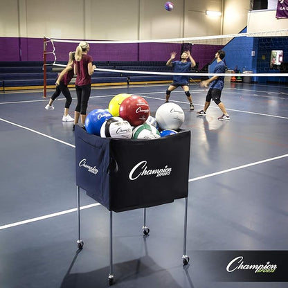 Champion Sports Volleyball Cart with Wheels, Premium Volleyball Equipment and Accessories