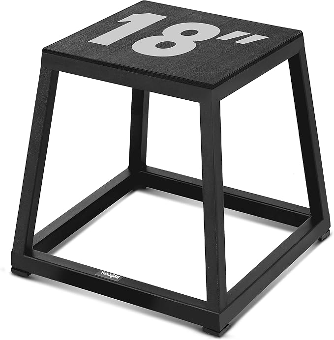 Yes4All Metal Plyometric Box with 550lbs Capacity, Pre-Assembled, Plyo Box Jump Platforms, Step Up Box for Workout Home Gym