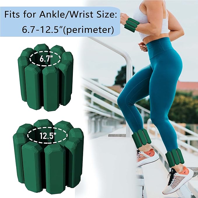 Pilates Wrist And Ankle Weights For Women At Home, Adjustable Arm & Leg Ankle Weights For Men, 1 lb Weights Set Of 2 For Walking Workout Dance Yoga Running