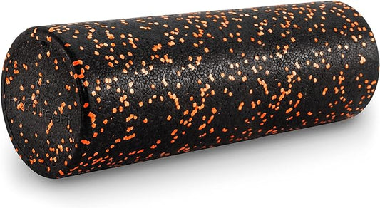 ProsourceFit High Density Foam Rollers 12 - Inches long, Firm Full Body Athletic Massage Tool for Back Stretching, Yoga, Pilates, Post Workout Muscle Recuperation, Black