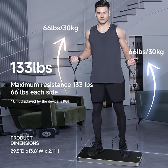 P1 Lite Ultra-Thin Smart Home Gym, 133 lbs Adjustable Digital Dumbbells, Total Body Strength Training, 4 Modes Cable Weight Machine , Smart Fitness Trainer Equipment with Free APP