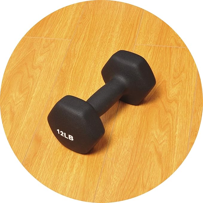 BalanceFrom Set of 2 Neoprene Coated Non-Slip Grip Dumbbell Weights