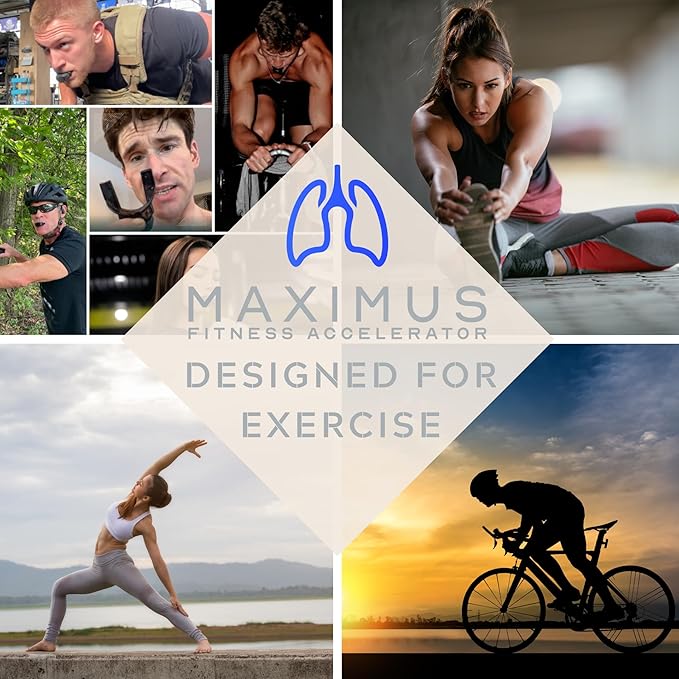 Maximus Fitness Accelerator | Breathing Trainer for Lungs Created & Studied by Experts | Lightweight 1oz Breathing Exercise Device for Improving Fitness & Strength | Trusted by Top Athletes