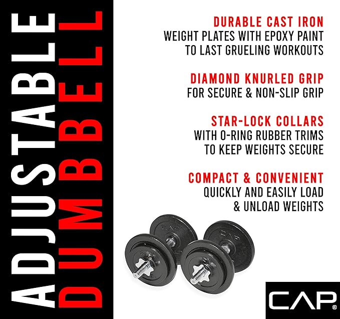 CAP Barbell Adjustable Dumbbell Weight Set | Multiple Options