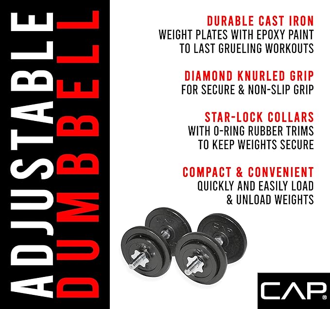 CAP Barbell Adjustable Dumbbell Weight Set | Multiple Options