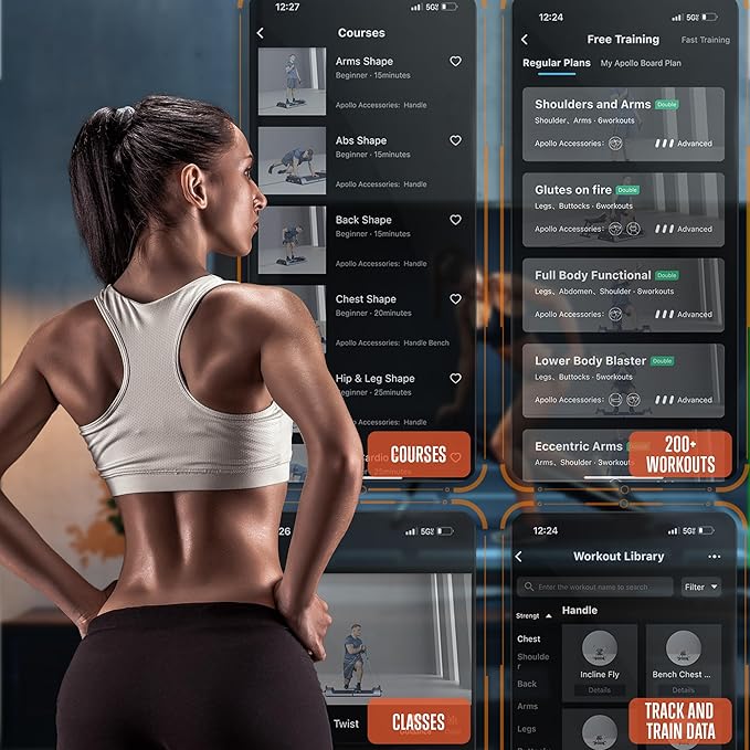 SQUATZ Apollo Board Mini: 150lb Resistance Smart Cable Machine, Functional Trainer for Full Body Workouts, Full Body Strength, Digital Home Gym Equipment with Free App includes Accessories, Orange