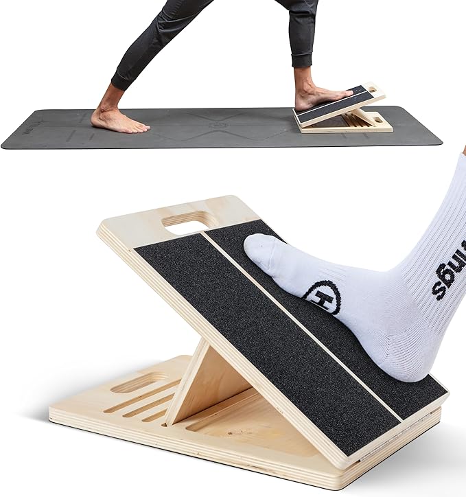 Calf Stretcher - Slant Board for Calf Stretching, Wooden, Portable Calf Stretch Board for Physical Support and Reducing Injury Risk