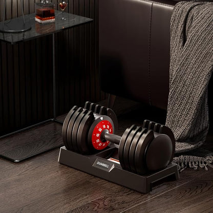 SogesPower 25LB/55LB 5 in 1 Adjustable Dumbbells Set 5LB to 25LB, Or 10LB to 55LB Adjustable