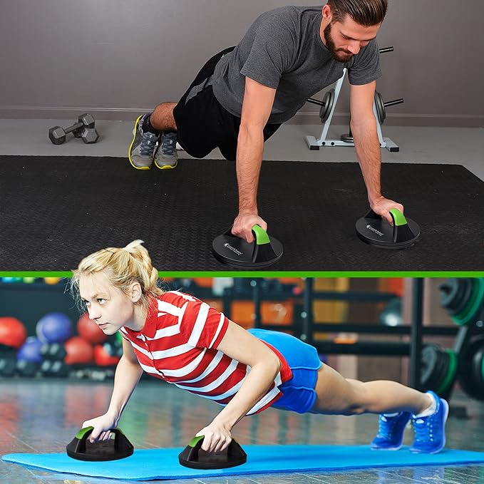 SmarterLife Push-Up Bar for Men & Women - Push-Up Handles for Floor to Prevent Elbow & Wrist Strain, Wide Grips with Non-Slip Rubber Pads for Comfort - Two Push-Up Bars & Workout Guide Included