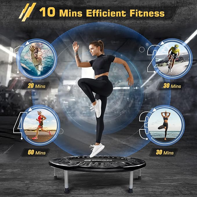 BCAN 36/38 Mini Trampoline Rebounder Trampoline for Adults Max Load 170lbs/300lbs Small Trampoline Exercise Trampoline Fitness Trampoline Indoor/Garden Workout