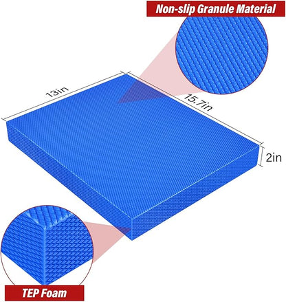 Balance Pad,Foam Balance Pad for Physical Therapy,Exercise Balance Pad for Workout,Ultra-soft Memory Foam Knee Cushion for Fitness, Stability Training, Roller Wheel Mat (15.7" x 13" x 2")