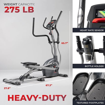 Sunny Health & Fitness Magnetic Elliptical Trainer Machine 265 LB