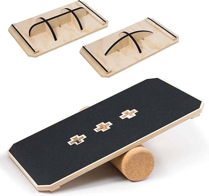 360 Degree Rotation Anti-slip Wooden Balance Board, Plank board & Anti-Slip Wobble Board for Balance and Core Training, Balancing Board for Under Desk