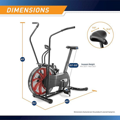 Marcy Air-Resistance Exercise Fan Bike With Dual Acction Handlebars