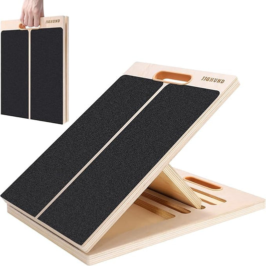 Slant Board for Calf Stretching, Adjustable Wooden Calf Stretcher Incline Board, Calf Stretch Board for Squats Leg Knees Heel Ankle Stretching