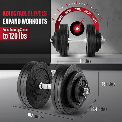 Yes4All Adjustable Dumbbell Set with Weight Plates, Star Lock Collars/Connector, 40lbs to 200lbs Adjustable Weight Plates Set