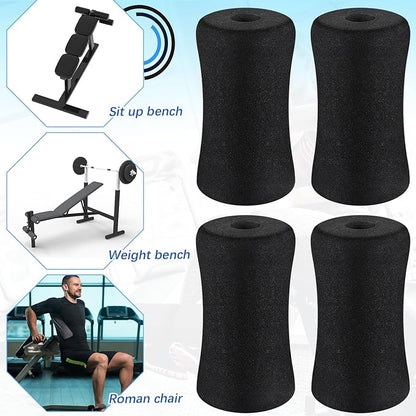 Deekin Foam Foot Pads Rollers Soft Buffer Tube Cover Black Machine Tube Leg Gym Replacement Parts for Home Exercise Equipment Leg Extension Weight Bench Inversion Table, 5.1" x 2.75" x 0.87"