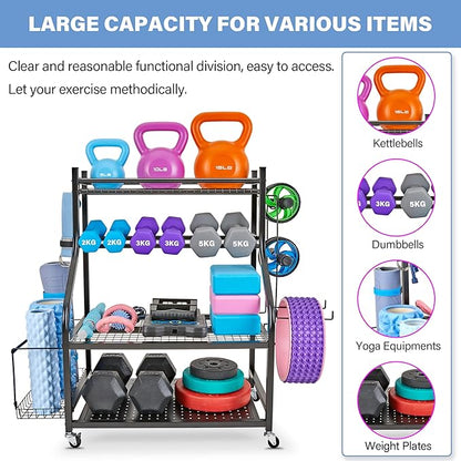 Dumbbell Rack, Yoga Mat Storage Rack - Weight