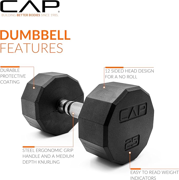 CAP Barbell Coated Hex Dumbbell Weight