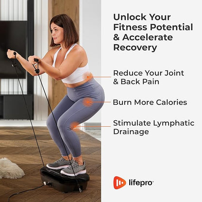 Lifepro Compact Vibration Plate Exercise Machine, Mini Full Body Vibration Platform Exercise Machine for Lymphatic Drainage with Acupressure Nodes, Burn Calories, Helps Alleviate Back & Joint Pain