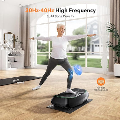 FLYBIRD Vibration Plate- 4D & Oscillation Two Types Vibration Platform, Whole Body Workout Vibration Plate Exercise Machine for Bone Density Building & Lymphatic Drainage