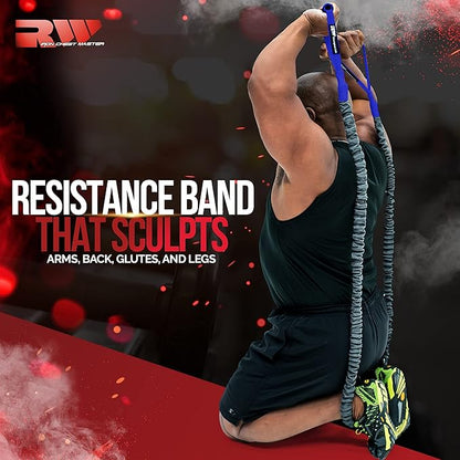 Ron Williams Resistance Bands with Handles & Protective Sleeves | Portable Full Body Workout Bands for Men & Women | Includes Exercise Training