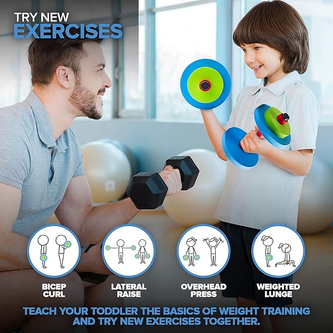 Modern Innovations Kids Weight Set (2 Pack) Toy Dumbbells