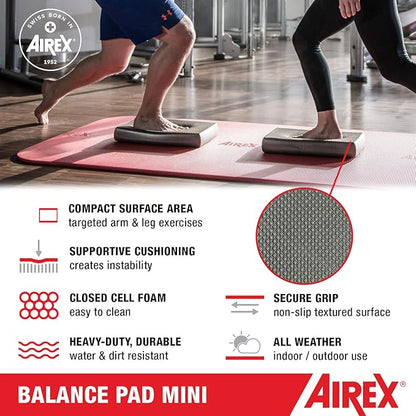 AIREX Balance Pad – Stability Trainer for Balance, Stretching, Physical Therapy, Exercise, Mobility, Rehabilitation and Core Training Non-Slip Closed Cell Foam Premium Balance Pad