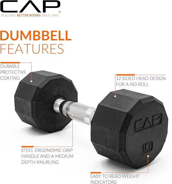 CAP Barbell Coated Hex Dumbbell Weight