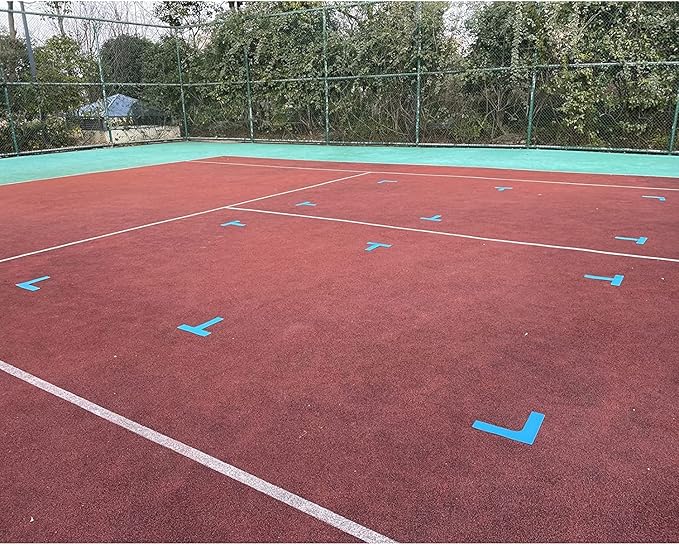 Court Lines Marker Kit Throw Down Markers Create Your Own Mini Pickleball Tennis Court (Blue T L Shape)