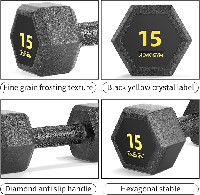 Hex Dumbbells PVC Encase Coating Free Weight Dumbbell