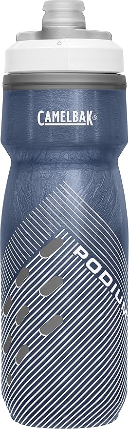 CamelBak Podium Chill Insulated Bike Water Bottle - Easy Squeeze Bottle - Fits Most Bike Cages - 21oz, Navy Perforated