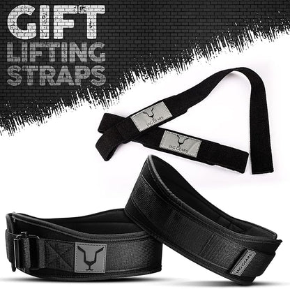 JAG Weightlifting Belt for Men – Women Self Locking Weight Lifting Belt Includes Fitness Weight Lifting Straps and Neoprene Padding Back Support Gym Belt for Workout, Powerlifting and Deadlift Squat