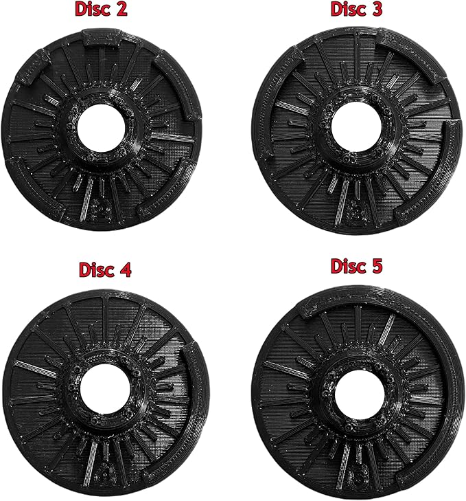 NEW More Durable Design Replacement Discs #2, 3, 4, 5 for Nautilus/Bowflex 552 SelectTech Adjustable Dumbbells Series 2. Steel Pin Reinforced. 3D printed from durable PETG plastic., Black