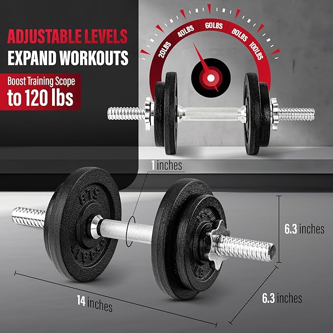 Yes4All Adjustable Dumbbell Set with Weight Plates, Star Lock Collars/Connector, 40lbs to 200lbs Adjustable Weight Plates Set