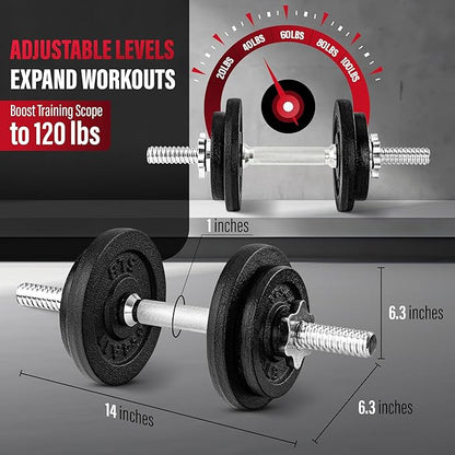 Yes4All Adjustable Dumbbell Set with Weight Plates, Star Lock Collars/Connector, 40lbs to 200lbs Adjustable Weight Plates Set