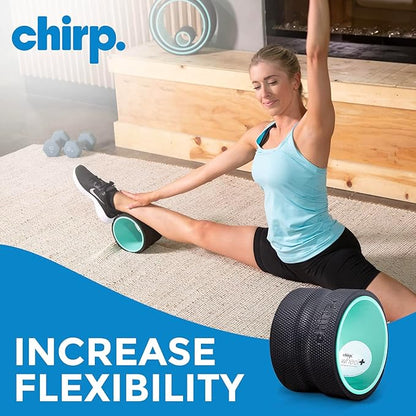 Chirp Wheel Foam Roller - Targeted Back Foam Roller for Back Pain Relief, Deep Tissue Muscle Massage, Trigger Point Round Foam Roller - High Density Foam Roller for Physical Therapy & Exercise