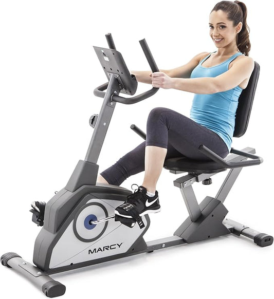 Marcy Magnetic Recumbent Exercise Bike with 8 Resistance Levels