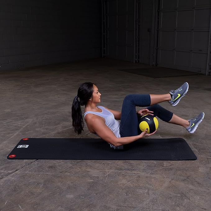 Body-Solid Rubber Medicine Ball - Superior Grip, Textured Surface, Adjustable Air Pressure Fitness Balls - Ideal for Cardio and Core Exercise in Home & Gym Workouts