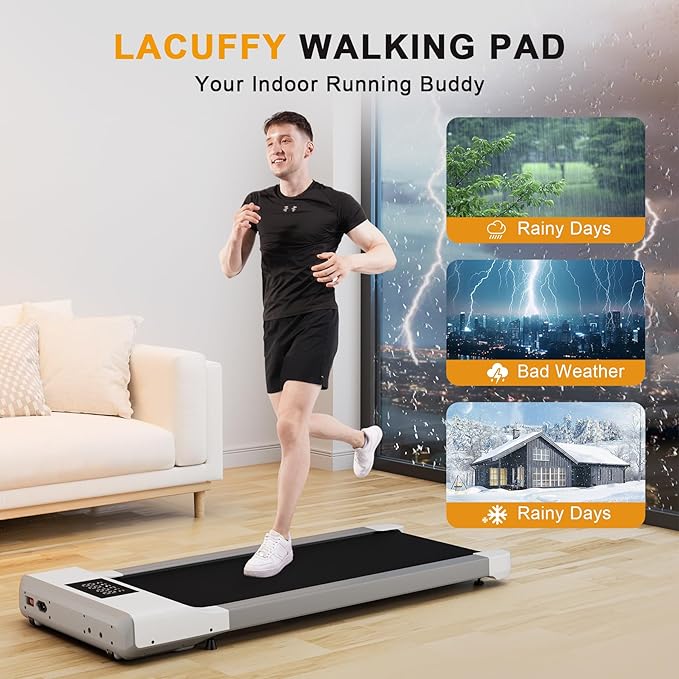 Smart Walking Pad, 2-in-1 Under Desk Treadmill for Home Office, Portable Walking/Jogging Machine with App & Remote Control, Fitness Data Recording