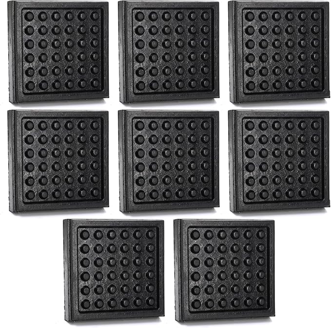 8 Pack Non Slip Exercise Equipment Mat, 4 x 4 x 0.8 Inch Noise Reduction Mat for Treadmill, Heavy Duty Treadmill Mat for Rubber Pad Hardwood Floors Carpet Protection